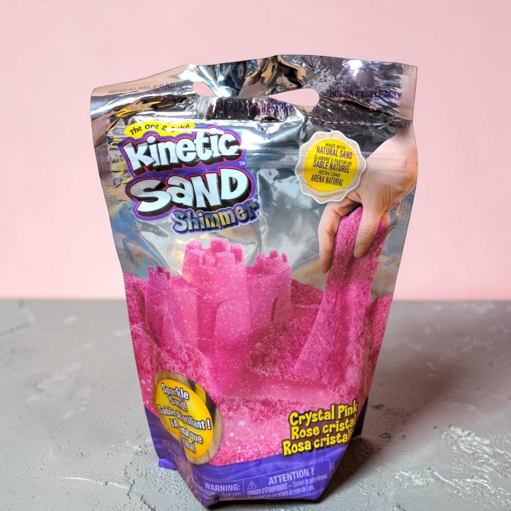 Kinetic Sand Shimmer Crystal Pink 2lb Resealable Bag Sparkle Play Sand NEW